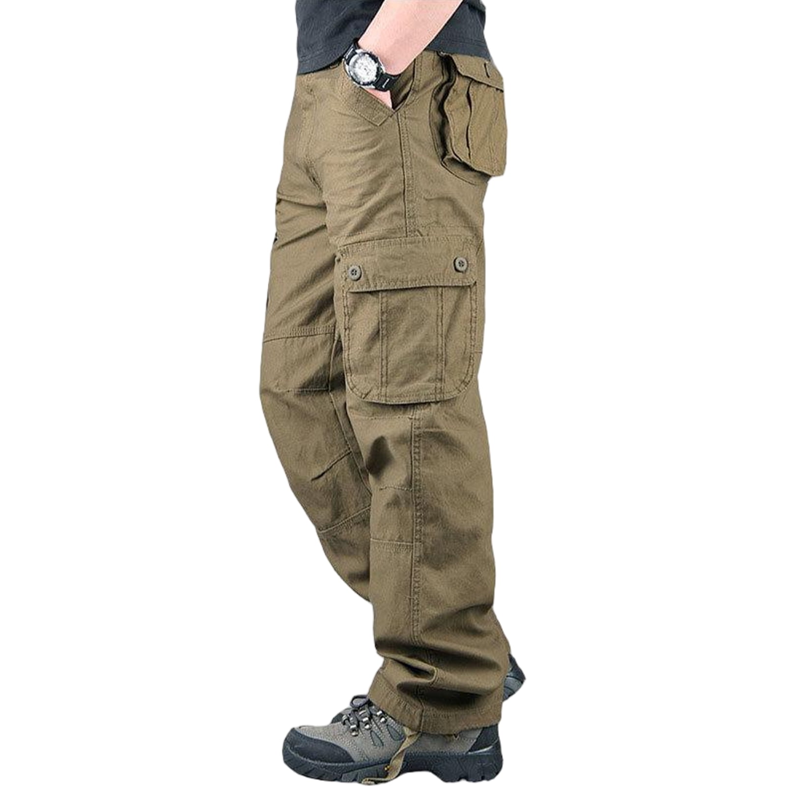 Men'S Outdoor Cargo Pants Solid Color Lightweight Ripstop Hiking Casual ...