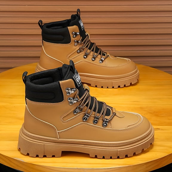 Men'S Outdoor Hiking Shoes - & Lace-Up Trekking Shoes with Cushioned PVC Sole, Non-Slip Traction, Durable Synthetic Upper & EVA Insole for All-Terrain