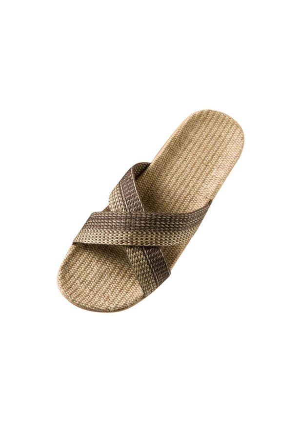 Men'S Outdoor Leisure Slide Sandals Men'S Stylish Open-Toe Flip Flops Slippers Linen Men Slippers Couple Daily Slippers Indoor Home Summer Men's slipper Stylish Indoor Toe Post Flip-Flops