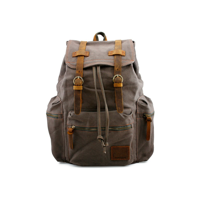 Gearonic Outdoor Sport Vintage Canvas Military Backbag- Coffee