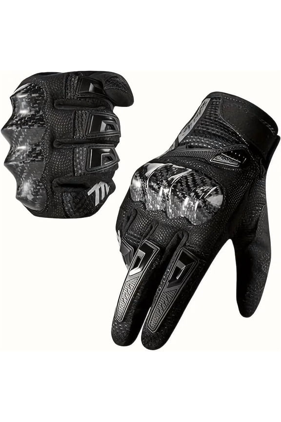 Men'S Outdoor Sports Motorcycle Gloves - Touchscreen Full-Finger Riding Gloves