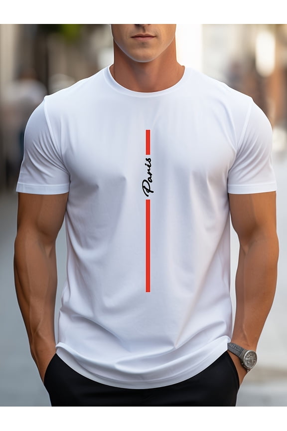 Men'S Paris Print Short-Sleeve T-Shirt