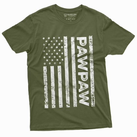 Men'S Pawpaw Shirt Grandpa Fathers Day Christmas Paw-Paw Mens Tee (X-Large Military Green)
