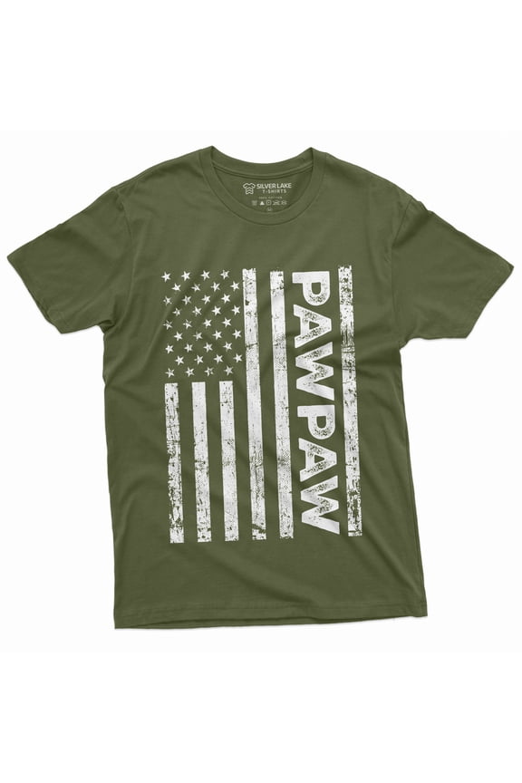 Men'S Pawpaw Shirt Grandpa Fathers Day Christmas Paw-Paw Mens Tee (X-Large Military Green)
