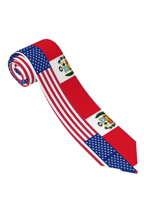 Men'S Peru America Flag Fashion Business Wedding Neckties Ties