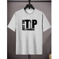 thumbnail image 1 of Men'S Plus Size Casual T-Shirt, Polyester 95% Spandex 5% Knit Fabric, Crew Neck Short Sleeve Summer Tee with Print, Regular Fit - 180gsm, 1 of 2