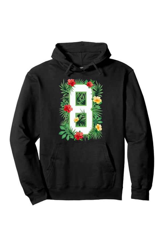 Men'S Plus Size for halloween Hoodie with Floral & Letter B Print - 430gsm Heavyweight Loose Fit Long Sleeve Sweatshirt, Green Leaf & Red Flower Design with Lettering, Unisex Casual Pullover for Autu