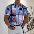 thumbnail image 1 of Men'S Polo Shirt Plaid Print Zip Polo T-Shirt Summer Short Sleeve Daily Casual Golf Shirt High Quality Tops Fashion Men Clothing, 1 of 6