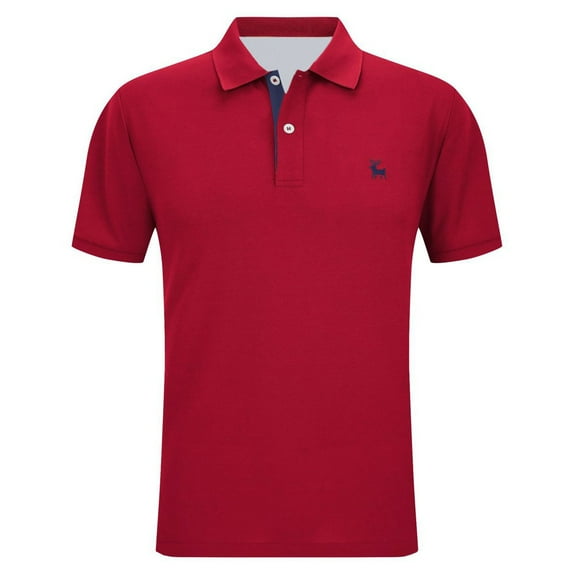 Men'S Polo Shirts Men'S Shirts Casual Slim Fit Shirts Summer Wear With Print Design For Everyday Style Red XXL