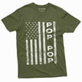 thumbnail image 1 of Men'S Pop Us Flag Tee Shirt Poppop Fathers Day Patriotic Veteran Dad Tee Shirt (4X-Large Military Green), 1 of 6