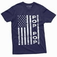 thumbnail image 1 of Men'S Pop Us Flag Tee Shirt Poppop Fathers Day Patriotic Veteran Dad Tee Shirt (Small Navy Blue), 1 of 5