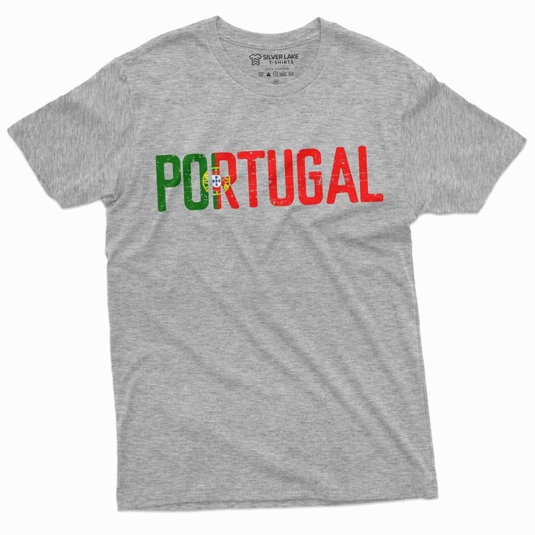 Men'S Portugal T-Shirt Portuguese Flag Coat Of Arms Soccer Football Tee Shirt Portuguesa Tee (3X-Large Grey)