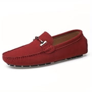 Men'S Premium Genuine Slip-On Loafers, Stylish Flat Driving Shoes.