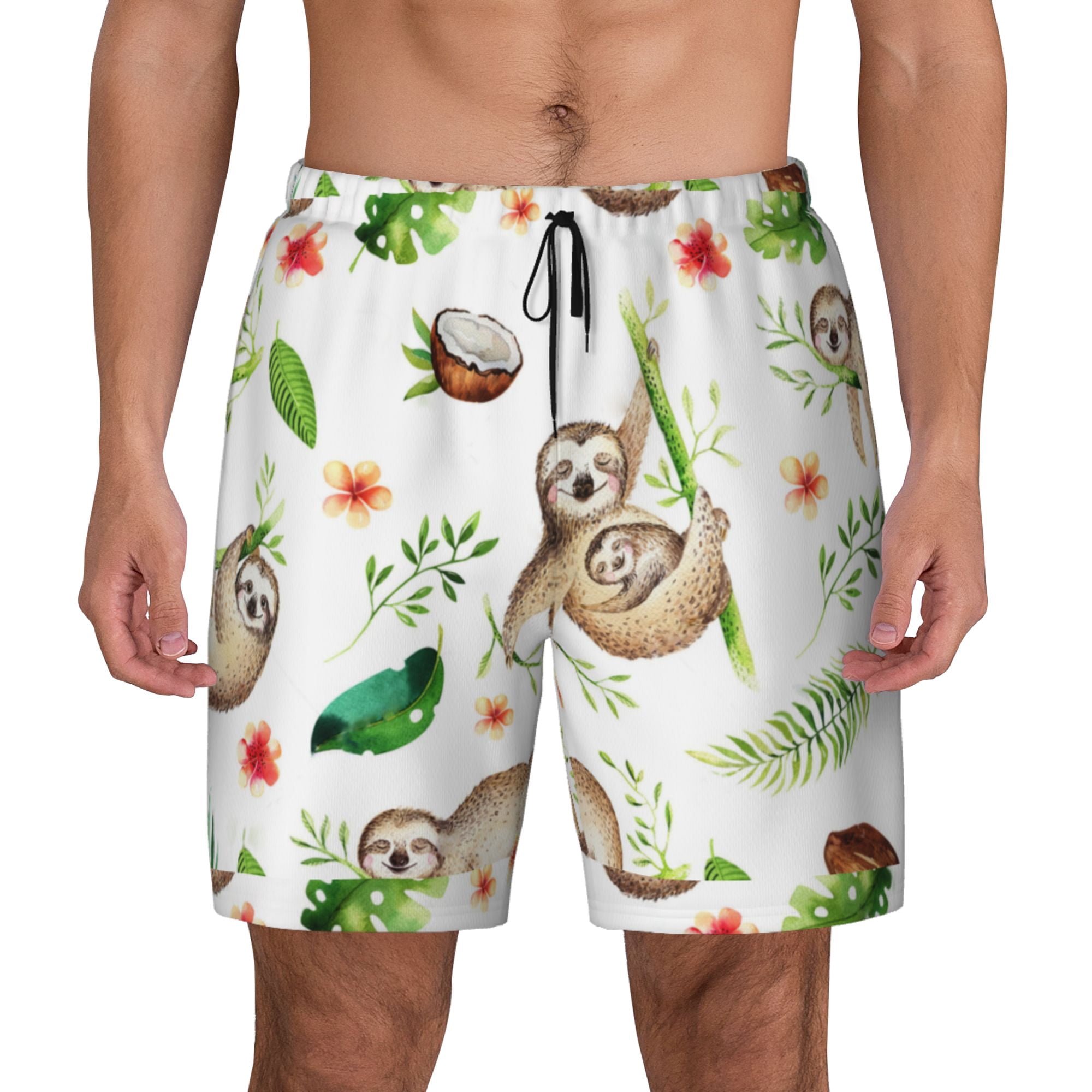 Mens Beach Shorts - Tropical Floral II
