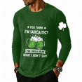 thumbnail image 1 of Men'S Printed T-Shirt Outdoor Retro Button Loose Long Sleeve Top Dark Green D 3XL, 1 of 5