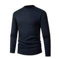 thumbnail image 1 of Men'S Pullover Fashionable Round Neck Solid Color Elastic Knit Sweater Top Loose Fit Long Sleeved Winter Warmth, 1 of 1