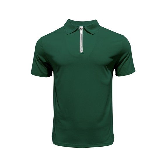 Men'S Quarter Zip Short Sleeve Top & Jogger Pants 2 Piece Outfit Dark Green XXL