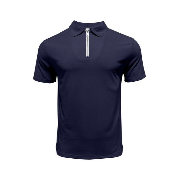 Men'S Quarter Zip Short Sleeve Top & Jogger Pants 2 Piece Outfit Navy Blue XXL