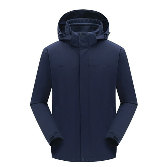 Men'S Rain Jacket With Hood Waterproof Raincoat Winter Thermal Windbreaker For Golf Hiking Camping Cycling