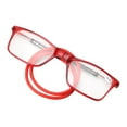 thumbnail image 1 of Men'S Reading Glasses Hanging Folding Magnetic Front Click Connect Neck Computer Readers Lightweight Eyeglasses Red 3.5, 1 of 8