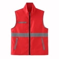 thumbnail image 1 of Men'S Reflective Outerwear Vests Construction Garden Night Protective Sleeveless Multi Pocketed Hatless Casual Coat Red XXXXL, 1 of 6