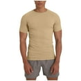 thumbnail image 1 of Men'S Reglan Ribbed Short Sleeve Shirts Summer Plain&nbsp;Crewneck Stretch T-Shirts Lightweight Breathable Athletic Outdoor Tees, 1 of 7