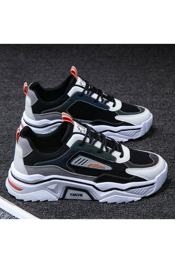 Men'S Retro Athletic Sneakers Breathable Low-Top Gym Running Shoes, Non-Slip Rubber Sole & Cushioned EVA Insol ,with Adjustable Strap - Lightweight All-Season Black/Teal/White Color Block for Hiking
