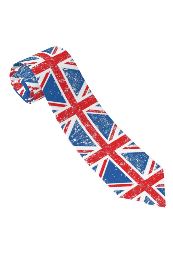 Men'S Retro Union-Jack Flag Tie Fashion Causal Printed Necktie