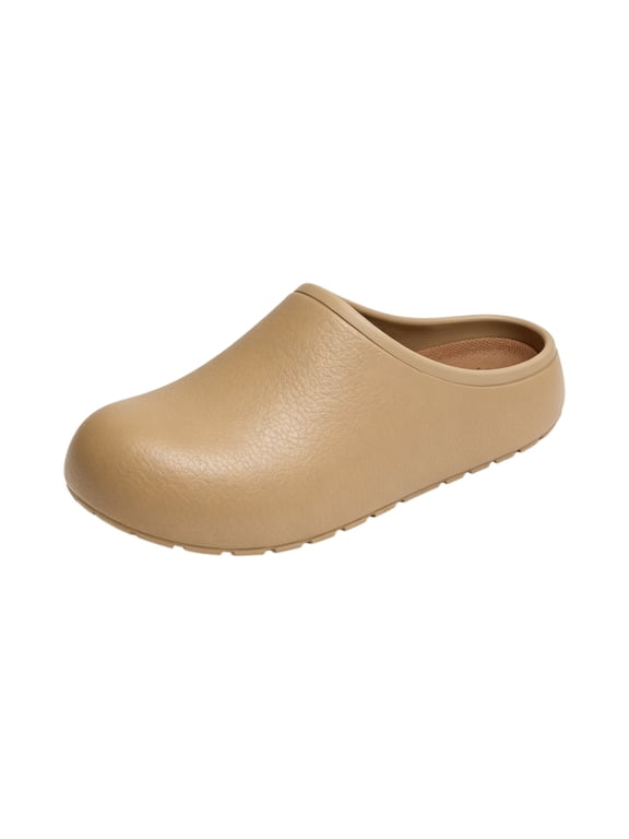 Men'S Round Closed Toe Chef Work Slides Comfort Non-Slip Waterproof Slip On Home Garden Clogs Sandals Summer Casual Beach Walking Shoes