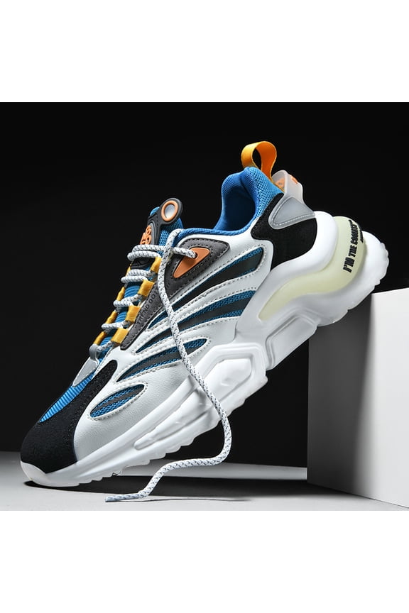 Men'S Running Shoes | Spring New Breathable Casual Lightweight Sports Shoes with Upper and Sole, PVC Inner, Lace Closure, Mid-Top Design