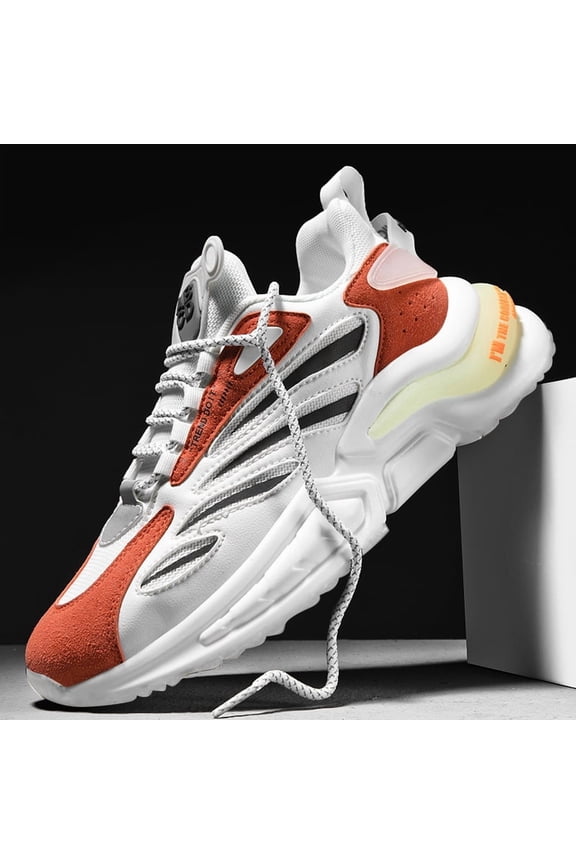 Men'S Running Shoes | Spring New Breathable Casual Lightweight Sports Shoes with Upper and Sole, PVC Inner, Lace Closure, Mid-Top Design