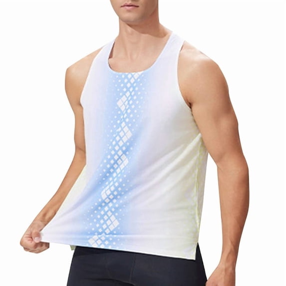 Men'S Running Tank Tops Breathable Vests Quick Dry Sleeveless Shirt Workout Tank Top Turquoise XL