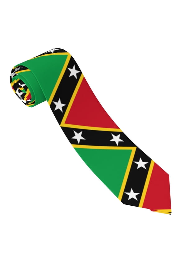 Men'S Saint Kitts And Nevis Flag Tie Fashion Causal Printed Necktie