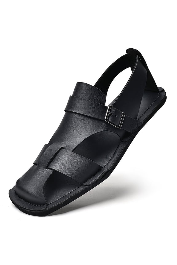 Men'S Sandals Soft Sole Summer Anti-Slip Hollow Breathable Casual New Men'S Toe-Post Beach Shoes Men Shoes
