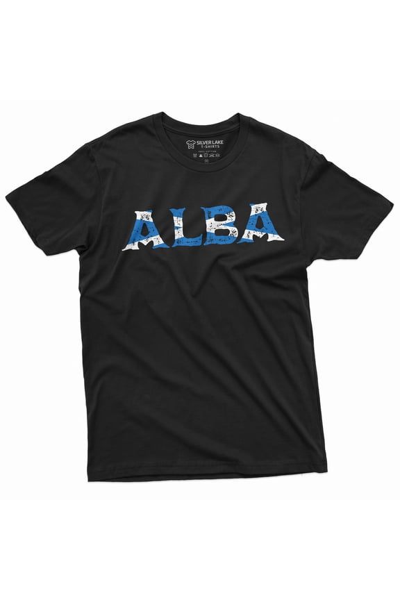 Men'S Scotland Alba T-Shirt Scottish Flag Patriotic Mens Womens Tee Shirt (Large Black)