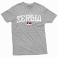 thumbnail image 1 of Men'S Serbia T-Shirt Serbian Flag Coat Of Arms Tee Shirt Srbijasoccer Football Tee (4X-Large Grey), 1 of 6