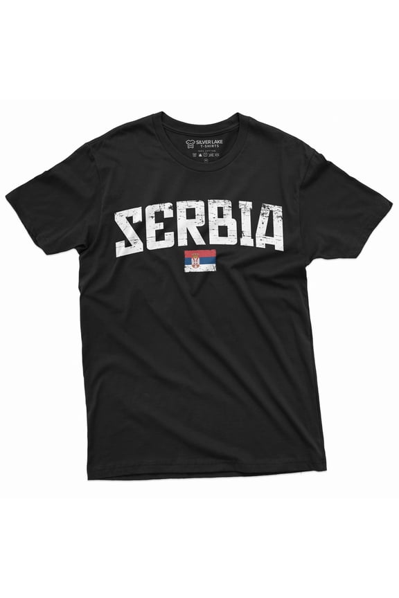 Men'S Serbia T-Shirt Serbian Flag Coat Of Arms Tee Shirt Srbijasoccer Football Tee