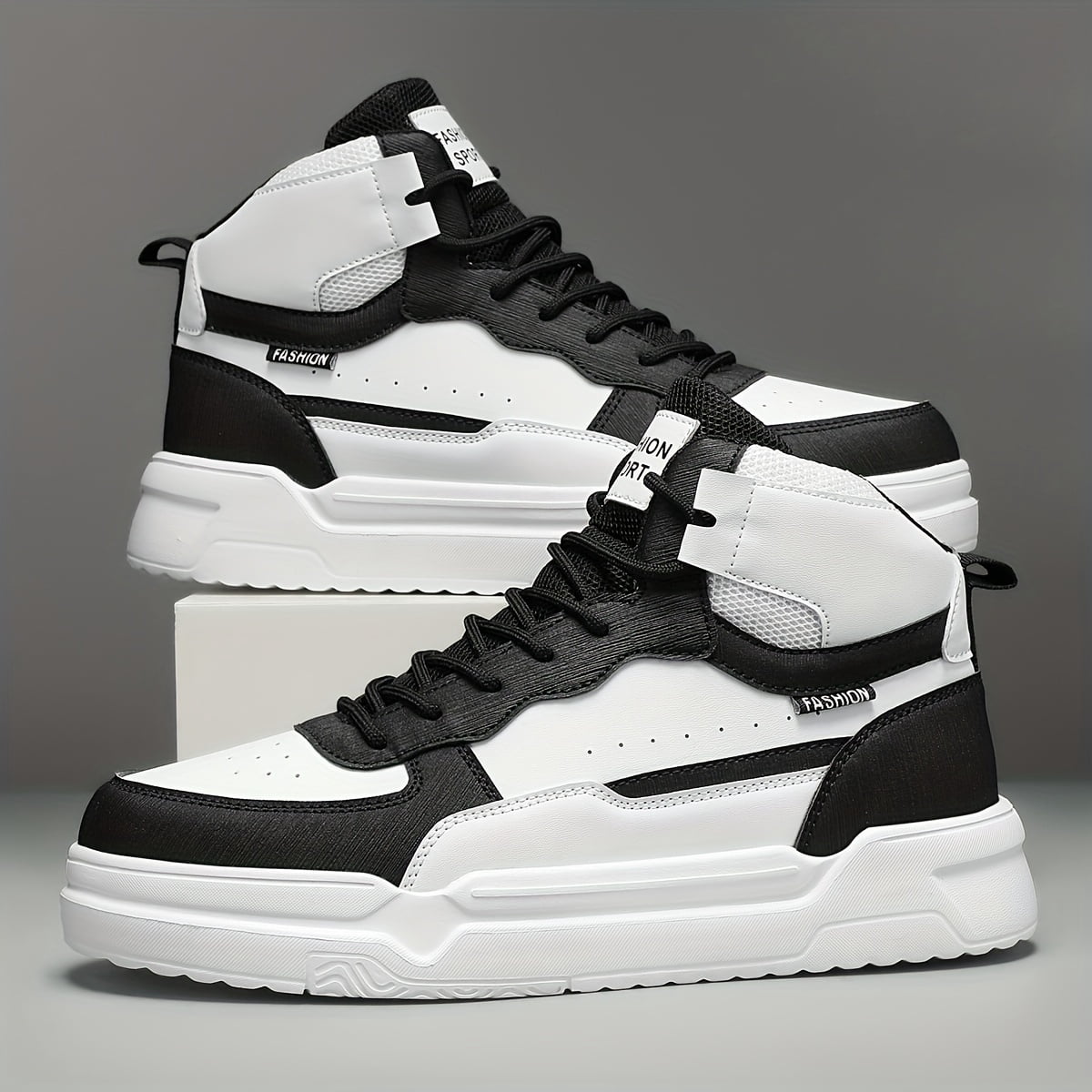 Men'S Shoes Men'S And Women'S Casual High-Top Skateboard Shoes Pure White Sneakers Round Toe Lightweight Comfortable Minimalist Style Campus Style Daily Outing Hiking Shoes Couple Shoes