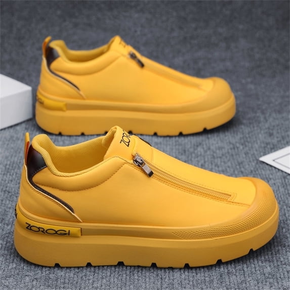 Men'S Shoes with a Side Zipper in Plus Sizes, Featuring a Comfortable And Stylish Design, Equipped with a Rubber Sole
