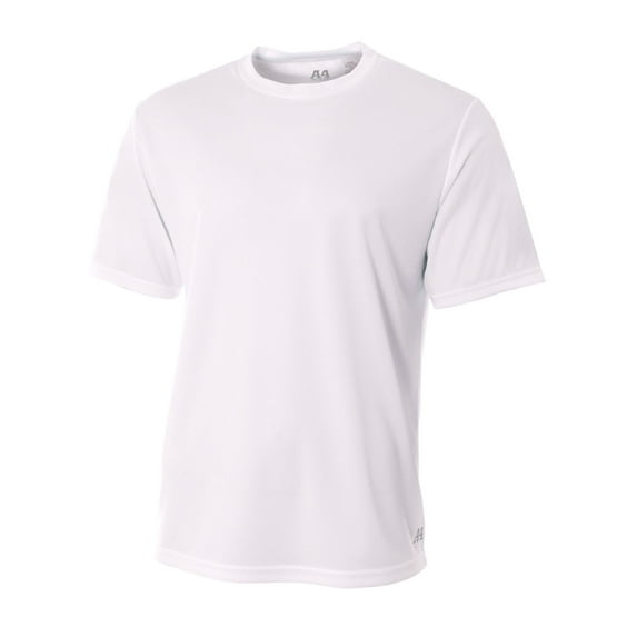 A4 N3252 Mens Birds Eye Mesh T Shirt, White, S, Pack Of 10, Mens T-Shirts