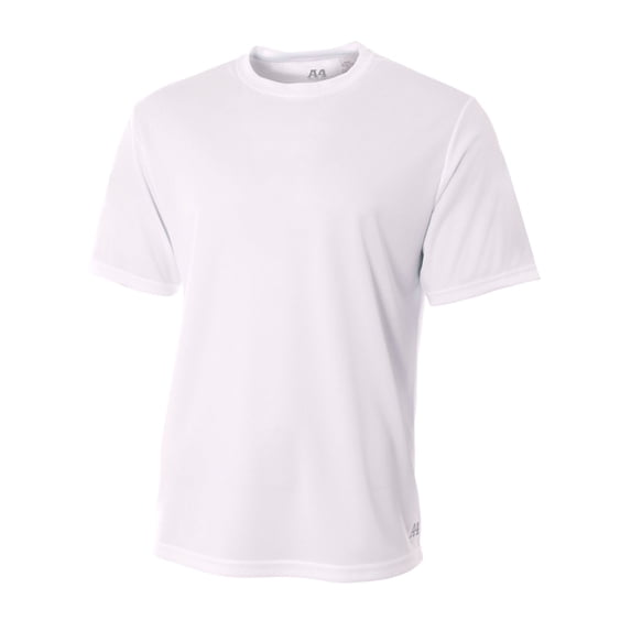 A4 N3252 Mens Birds Eye Mesh T Shirt, White, S, Pack Of 12, Mens T-Shirts