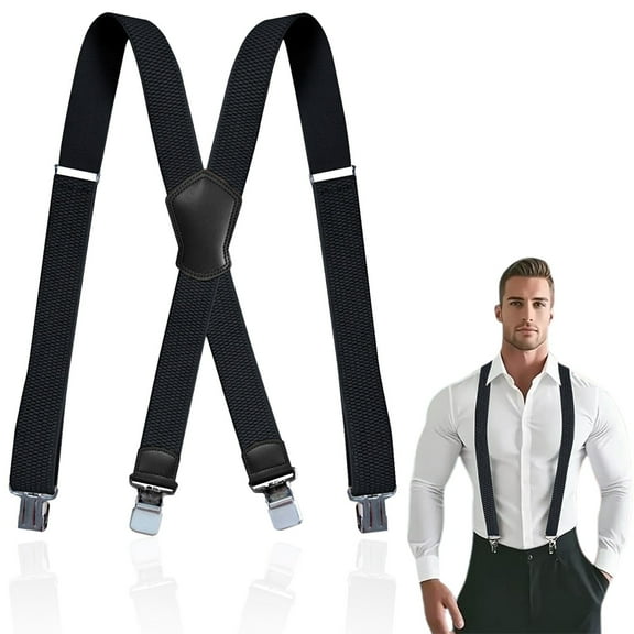 Men'S Shoulder Strap， With Clip Wide X Back For Work Adjustable Suspenders