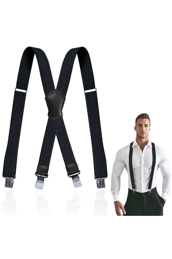 Men'S Shoulder Strap， With Clip Wide X Back For Work Adjustable Suspenders