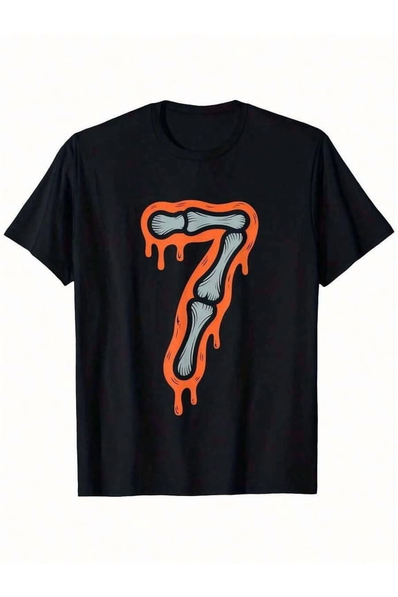 Men'S Six Seven Meme 6/7 Skeleton Graphic T-Shirt -% Regular Fit Funny Dripping Blood 67 Number Print Halloween Costume & Everyday Casual Streetwear Crew Neck Short Sleeve Tee For Adults - Humorous M