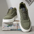 thumbnail image 1 of Men'S Skate Shoes in Olive Green with a Low Top And White Sole  |  All-Day Comfort with a Casual Lace-Up Design And Breathable Fabric Lining., 1 of 9