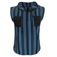 thumbnail image 1 of Men'S Sleeveless Hoodie With Dual Pockets Striped Knit Tank Top Casual Breathable Athletic Shirt For Workout Gym And Outdoor Activities Tank,Blue,M, 1 of 6