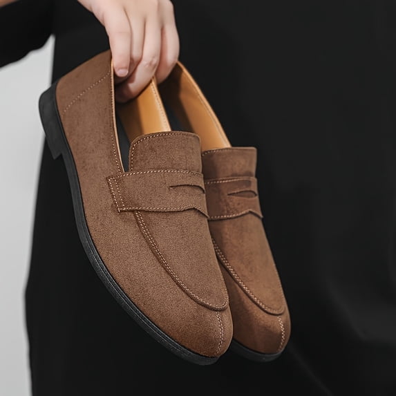 Men'S Slip-On Loafers - Breathable Fabric & Faux Upper, Comfortable Round Toe Design, Versatile Footwear, Minimalist Footwear, Rubber Sol Casual Streetwear Style for All-Season Outdoor & Daily Wear,