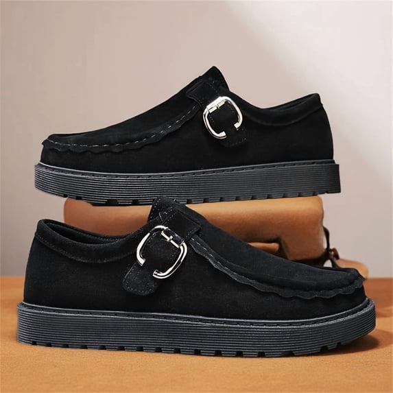 New 2026+Men'S Slip-On Loafers - British Style Casual Shoes Semi-Formal & Casual Attire - Durable with Buckle Closure, All-Season Comfort, Synthetic /Fabric Upper & Rubber Sole, Minimalist Design for