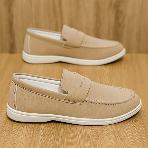 Men'S Slip-On Loafers - Slip-On Closure, Cushioned EVA Insole & Non-Slip PVC Sole - All-Season Formal & Casual Shoes - Minimalist Dress Shoes for Office, Everyday, Camping