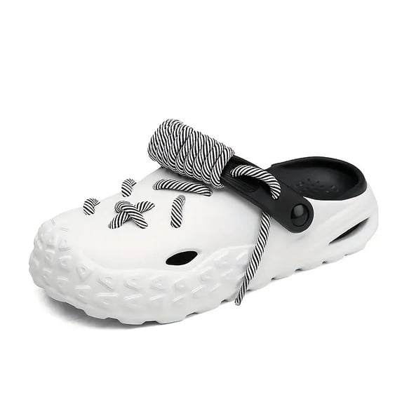 Men'S Slip-On Slippers and Clogs | Solid Color EVA, Breathable, Lightweight, Non-Slip, Comfortable, with Lace-Up Holes, Suitable for Outdoor, Beach, Water Sports